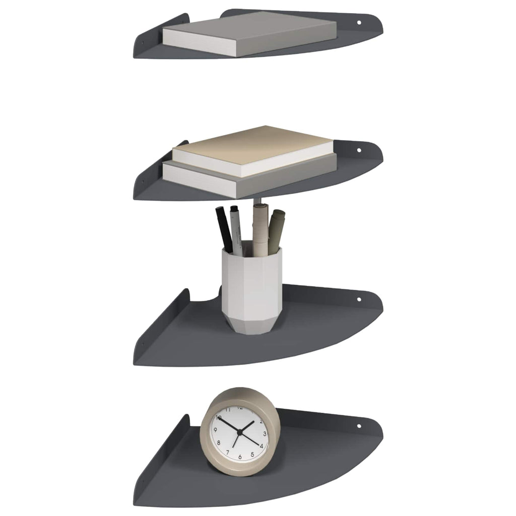 Schwebendes Regal mit Regal 4 pcs Anthrazit 24 x 24 x 2,3 cm