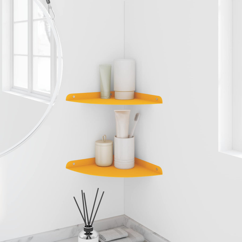 Schwebendes Regal mit Regal 2 pcs Senfgelb 24 x 24 x 2 cm