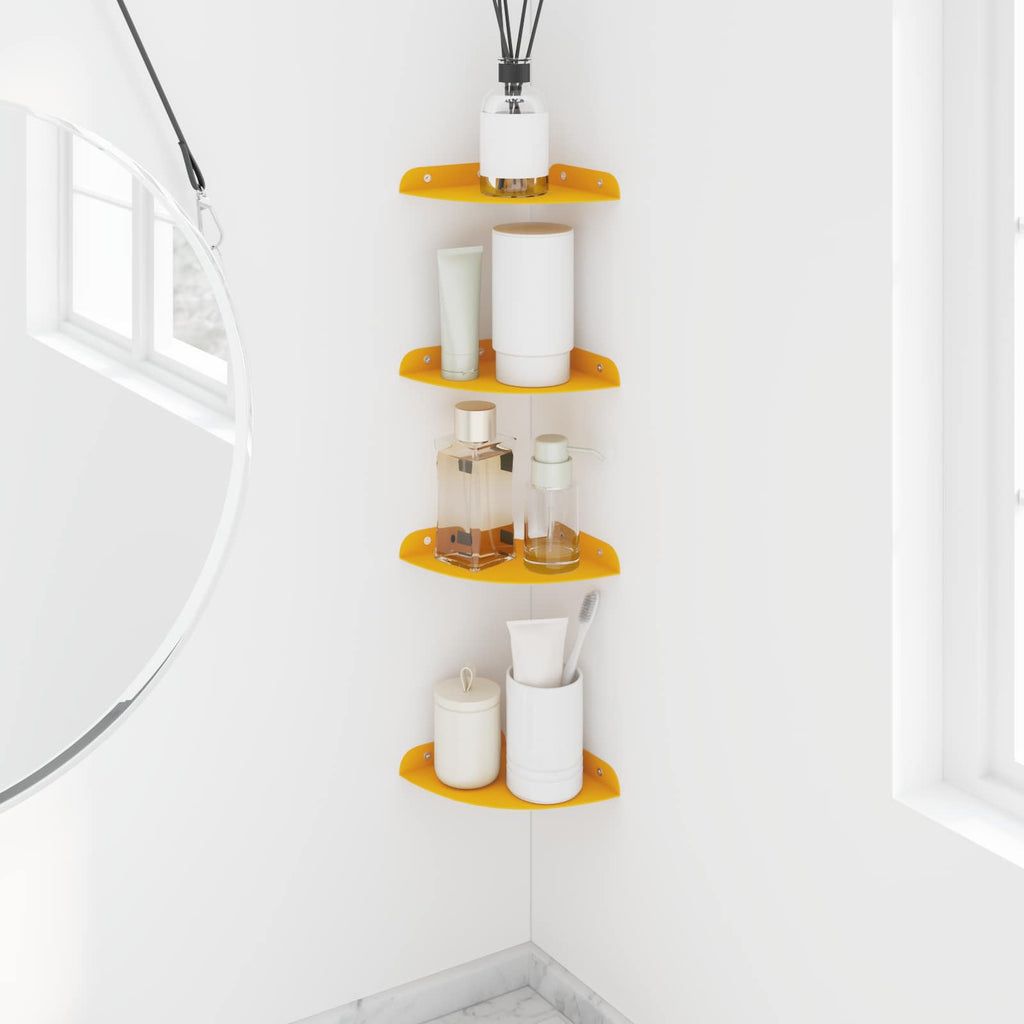 Schwebendes Regal mit Regal 4 pcs Senfgelb 24 x 24 x 2 cm