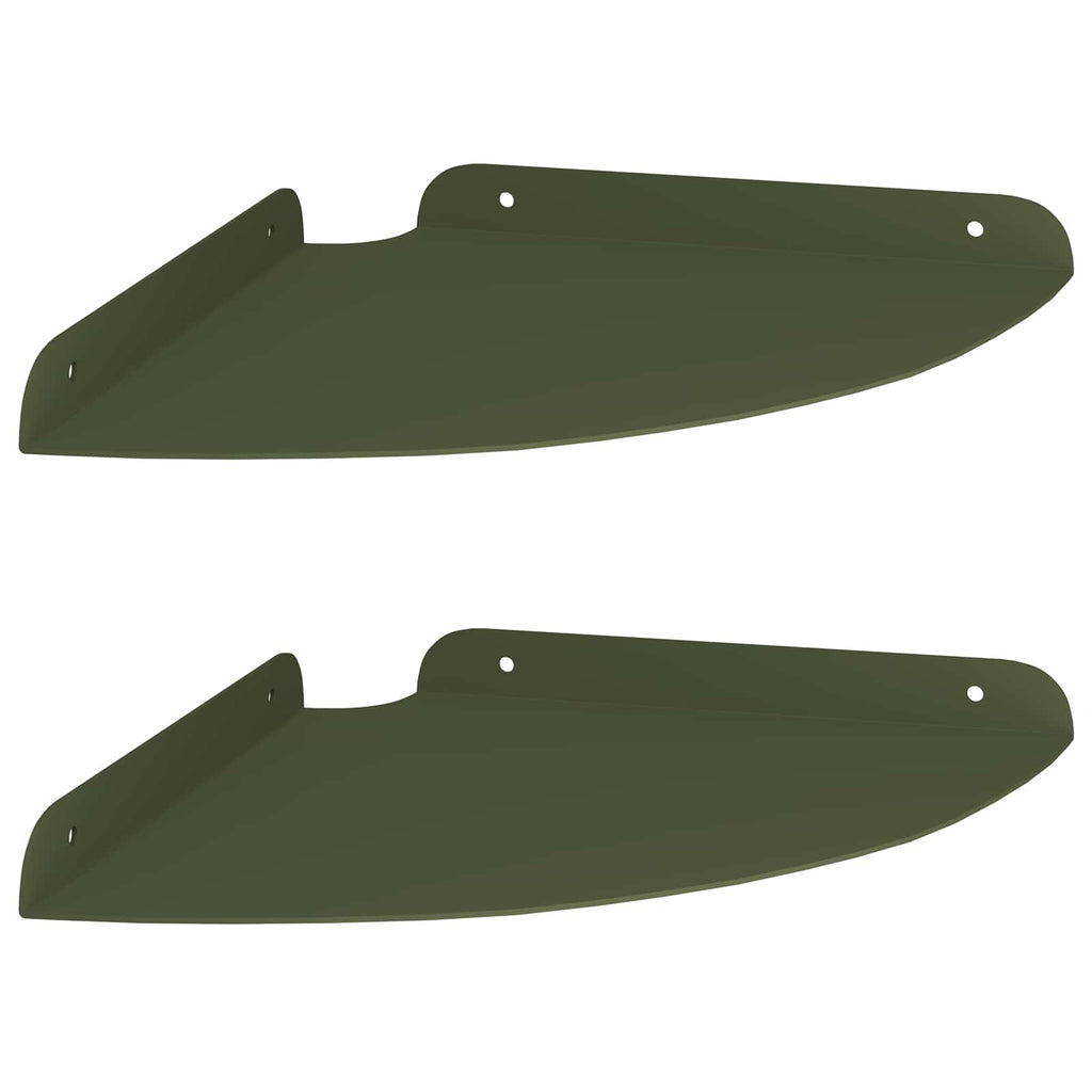 Schwebendes Regal mit Regal 2 pcs Olive Grün 24 x 24 x 2 cm