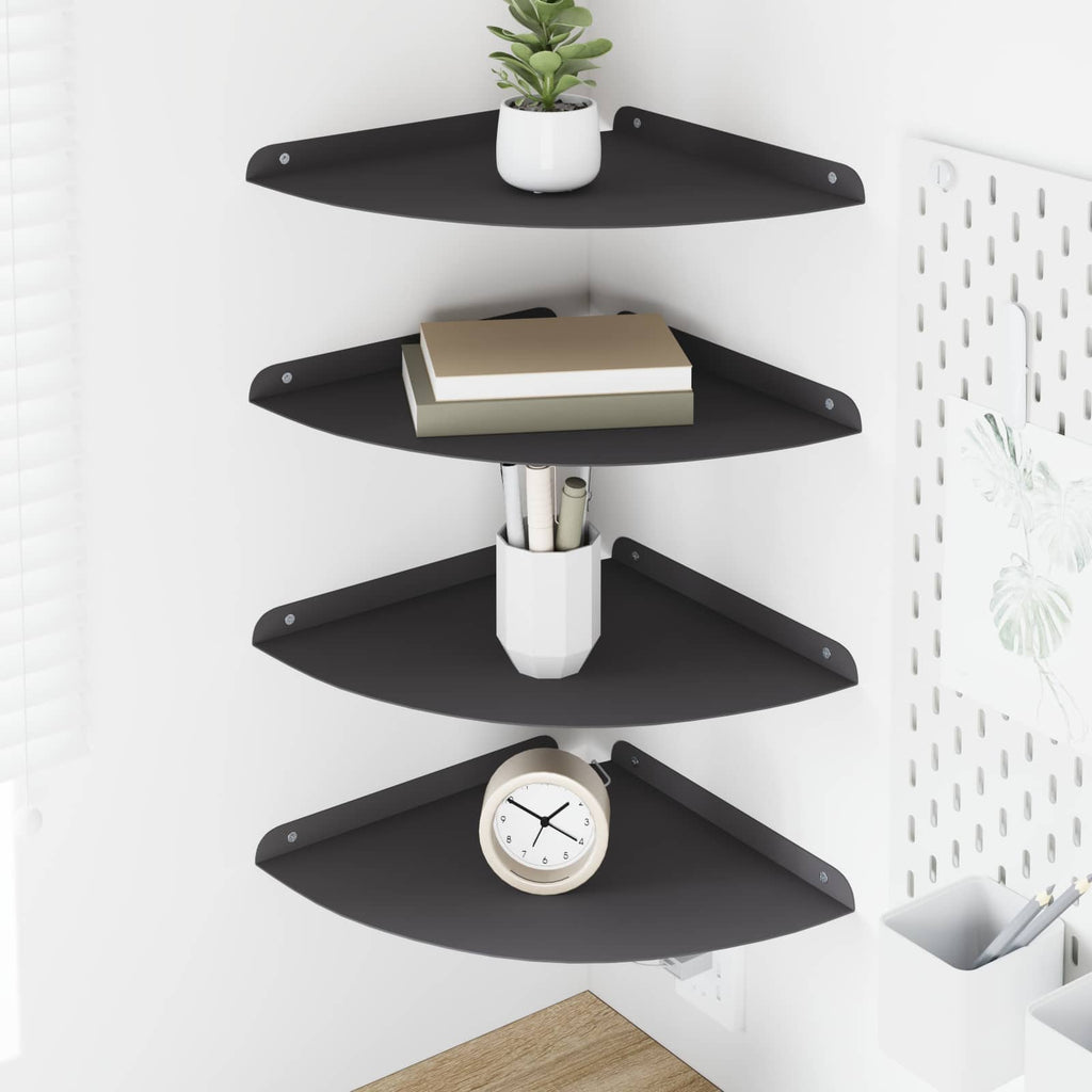 Schwebendes Regal mit Regal 4 pcs Schwarz 30 x 30 x 2 cm