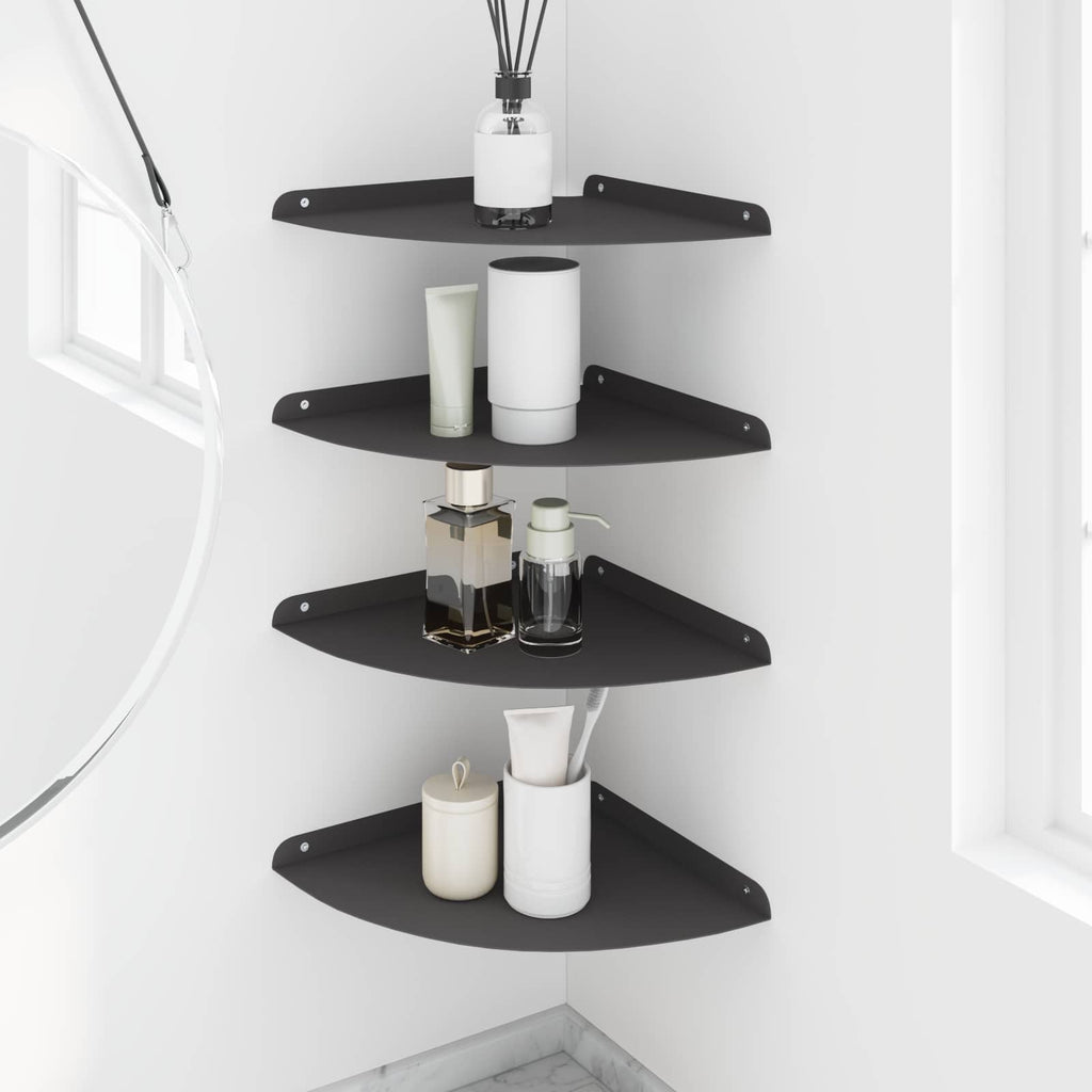 Schwebendes Regal mit Regal 4 pcs Schwarz 30 x 30 x 2 cm