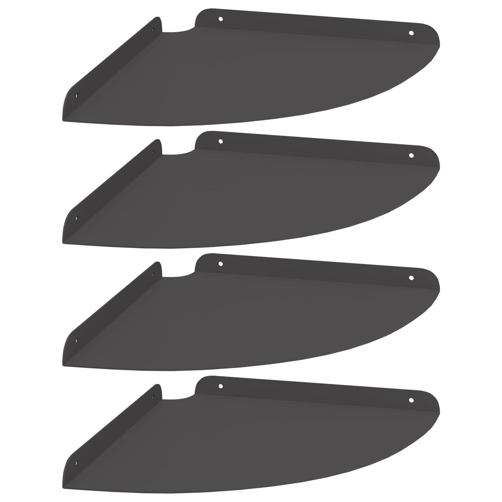 Schwebendes Regal mit Regal 4 pcs Schwarz 30 x 30 x 2 cm