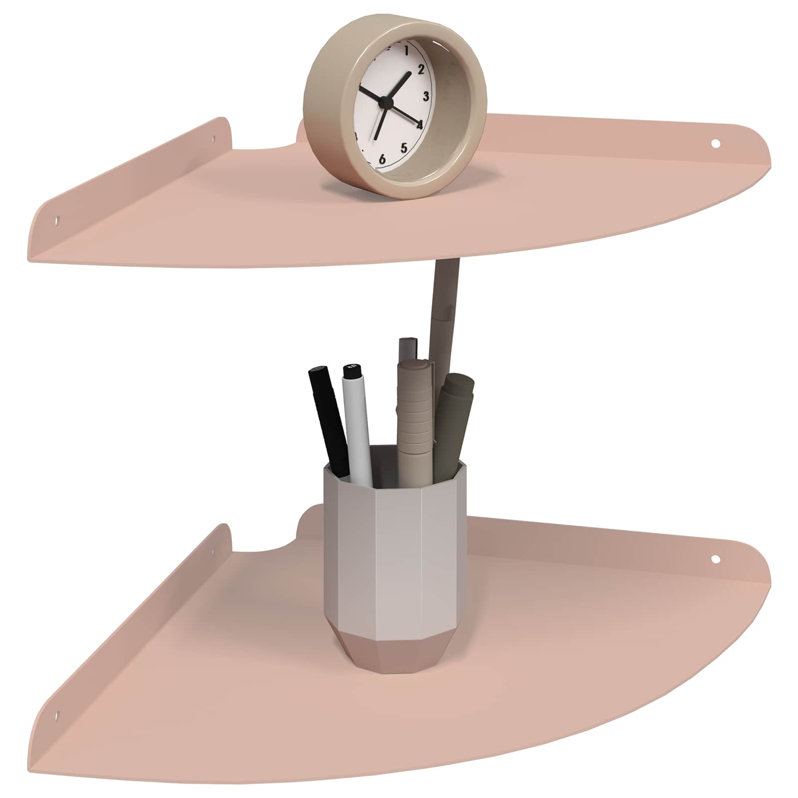 Schwebendes Regal mit Regal 2 pcs Rosa 30 x 30 x 2 cm