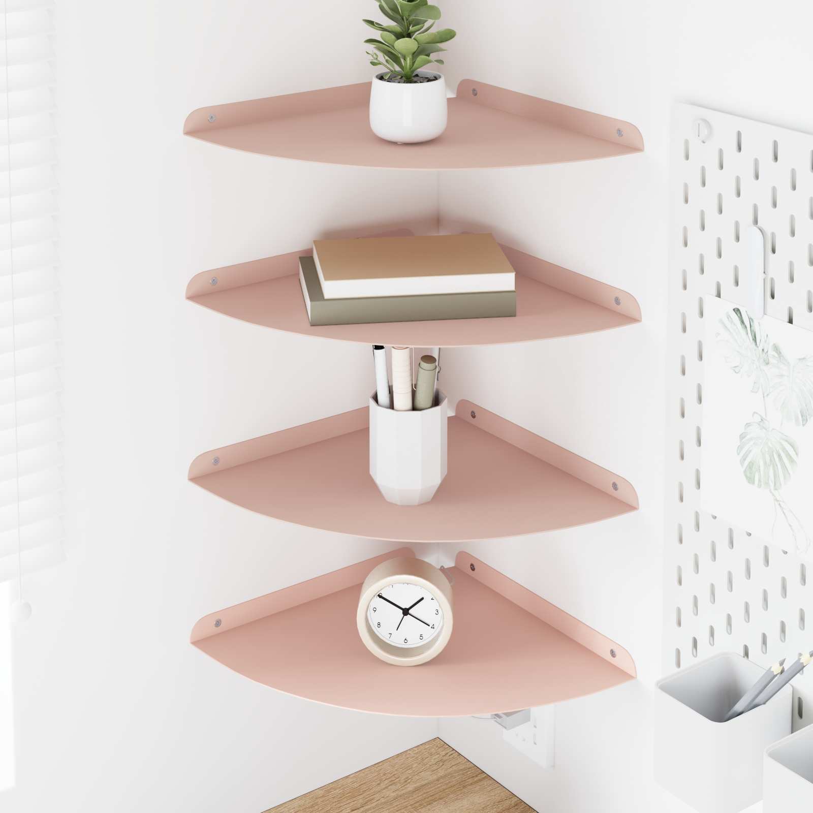 Schwebendes Regal mit Regal 4 pcs Rosa 30 x 30 x 2 cm
