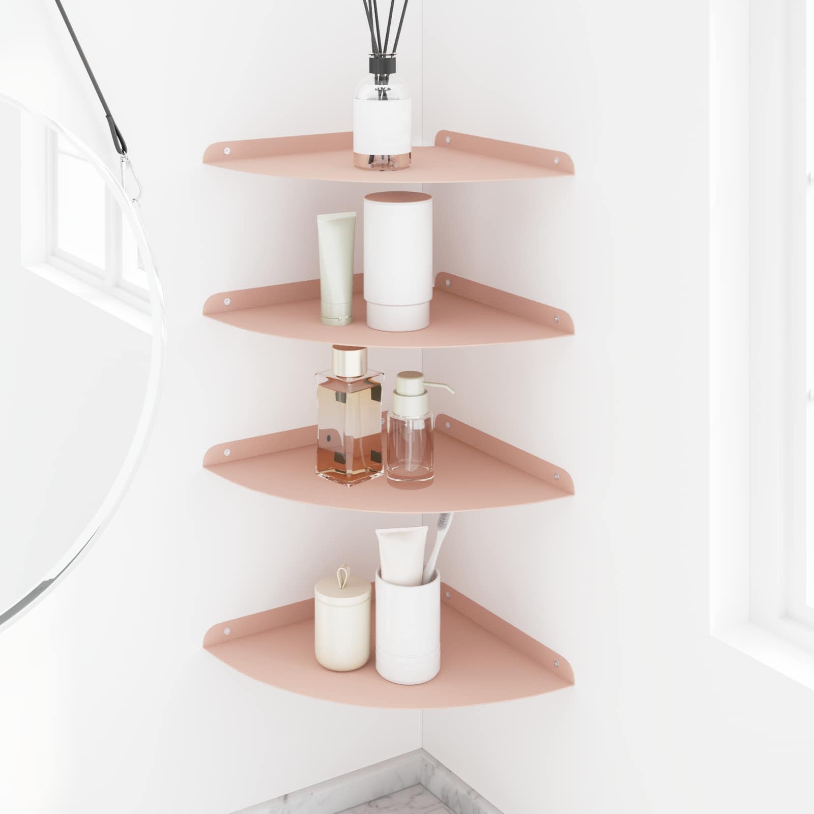 Schwebendes Regal mit Regal 4 pcs Rosa 30 x 30 x 2 cm