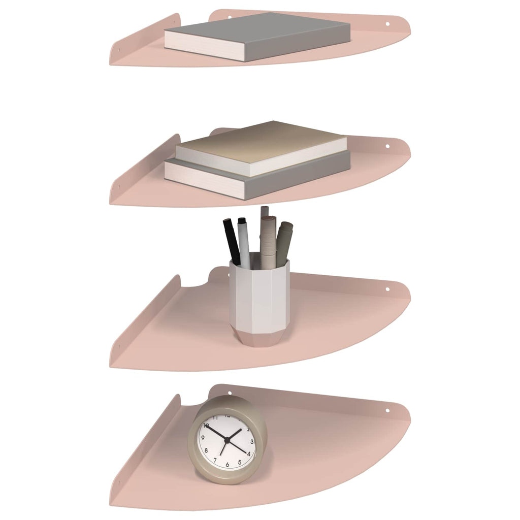 Schwebendes Regal mit Regal 4 pcs Rosa 30 x 30 x 2 cm
