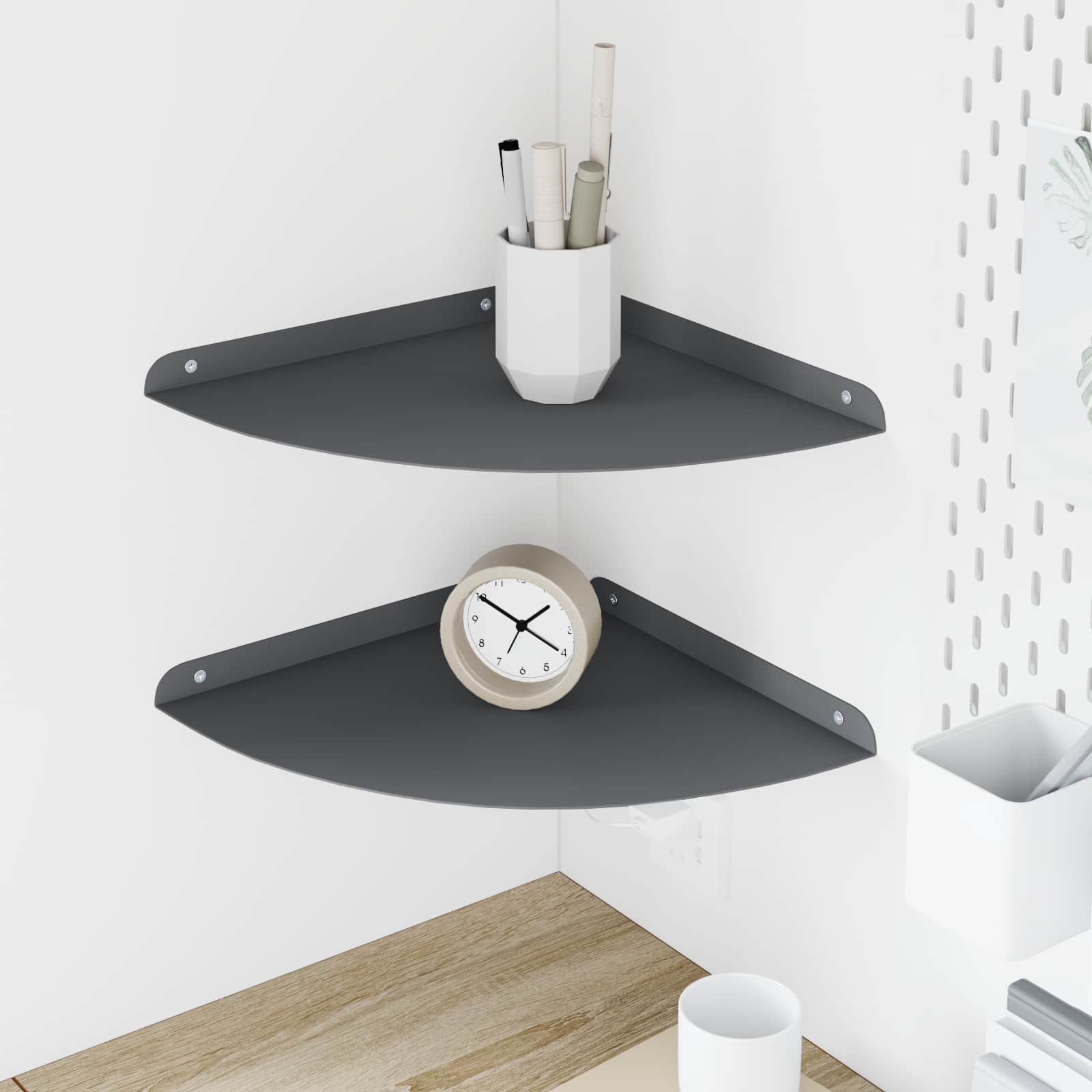 Schwebendes Regal mit Regal 2 pcs Anthrazit 30 x 30 x 2 cm
