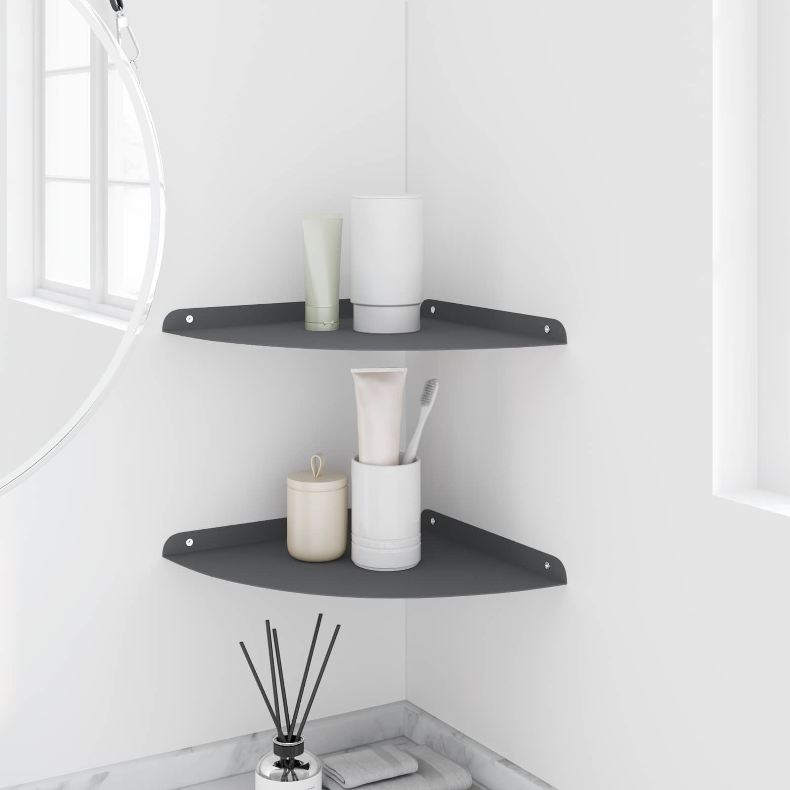 Schwebendes Regal mit Regal 2 pcs Anthrazit 30 x 30 x 2 cm