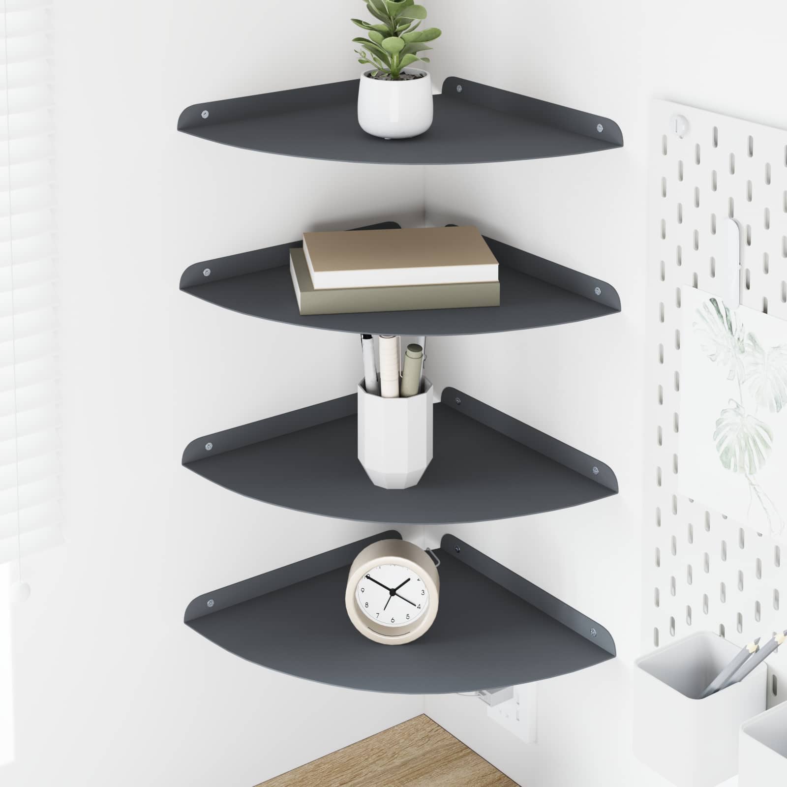 Schwebendes Regal mit Regal 4 pcs Anthrazit 30 x 30 x 2 cm