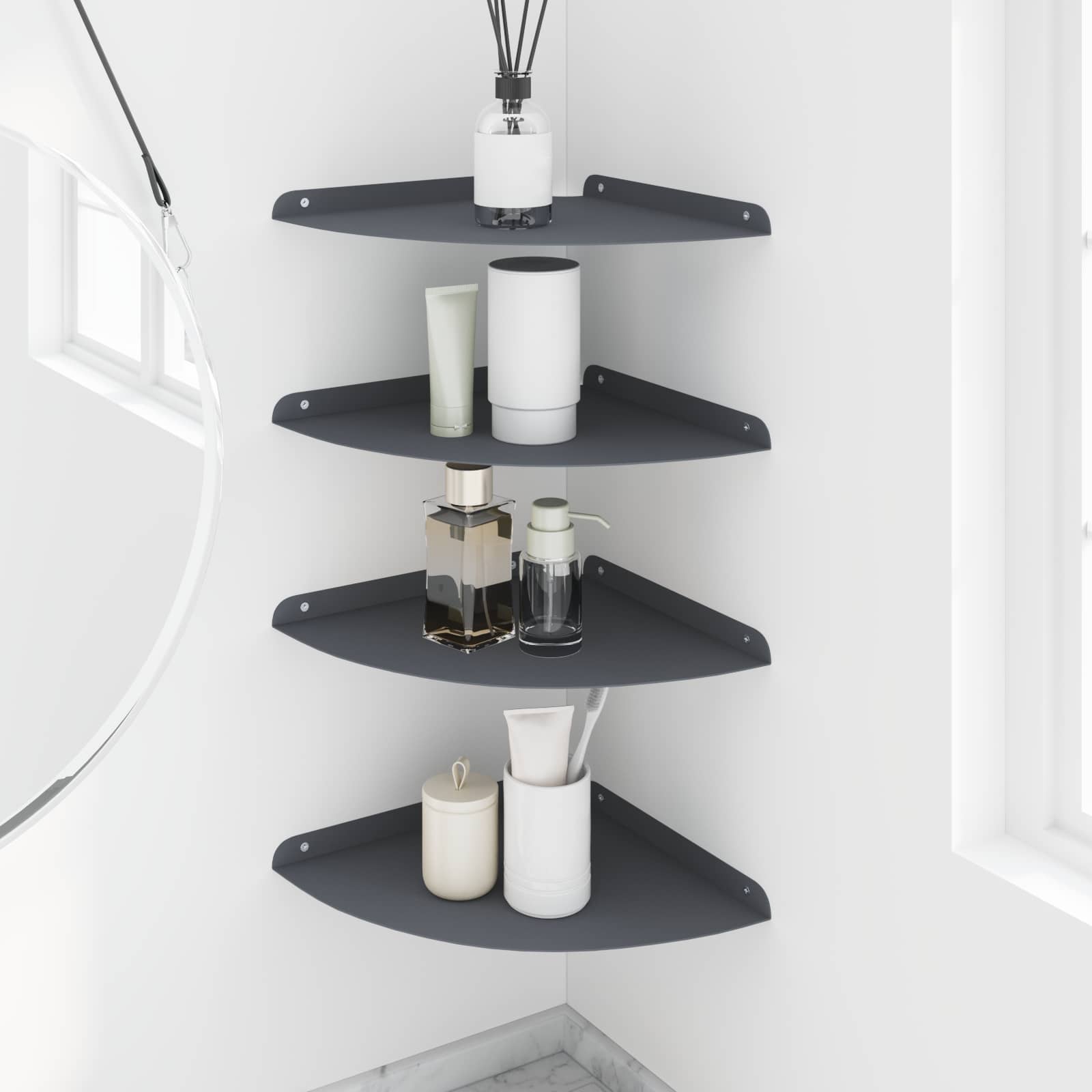 Schwebendes Regal mit Regal 4 pcs Anthrazit 30 x 30 x 2 cm