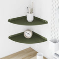 Schwebendes Regal mit Regal 2 pcs Olive Grün 30 x 30 x 2 cm