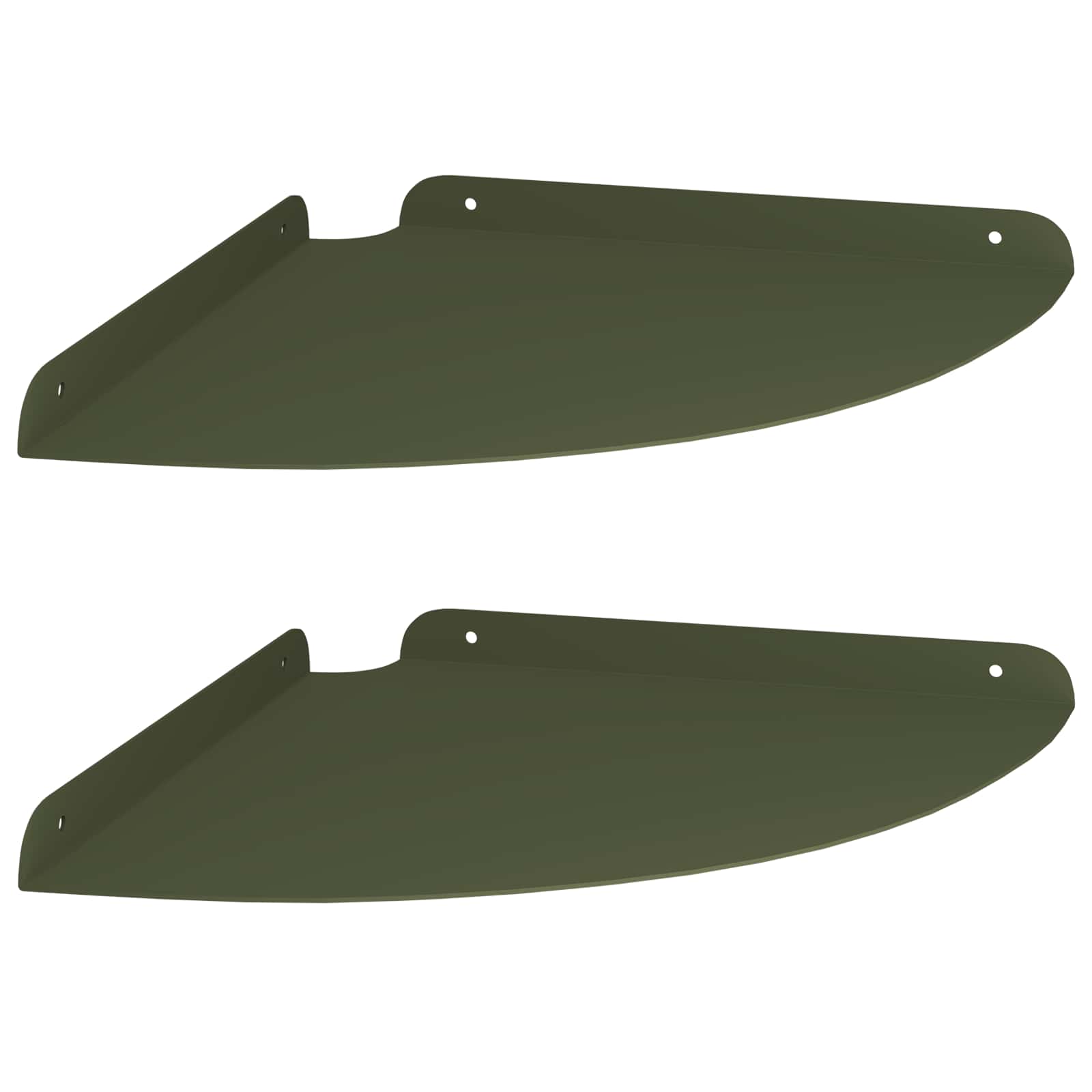 Schwebendes Regal mit Regal 2 pcs Olive Grün 30 x 30 x 2 cm