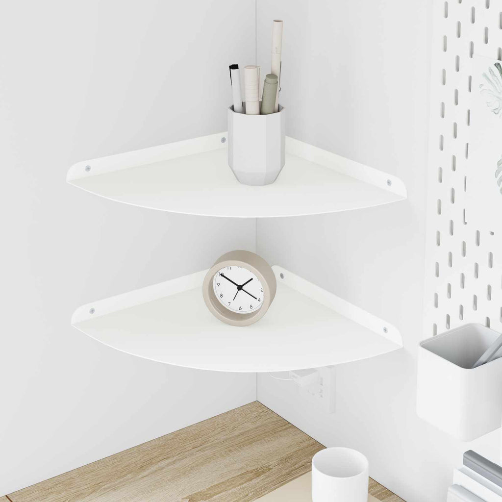 Schwebendes Regal mit Regal 2 pcs Weiß 30 x 30 x 2 cm