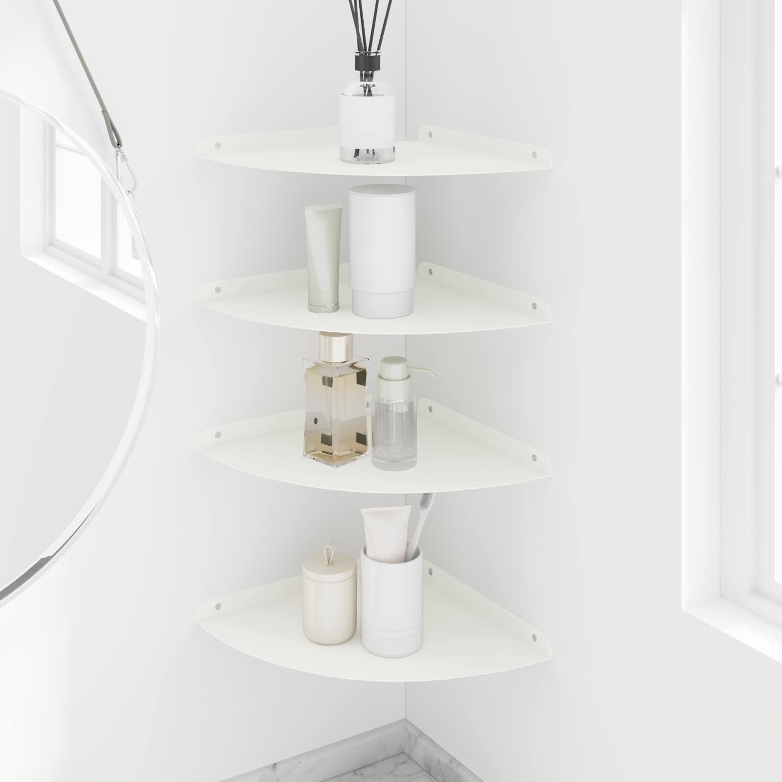 Schwebendes Regal mit Regal 4 pcs Weiß 30 x 30 x 2 cm