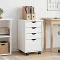 Rollschrank Mit Rad Weiß 34 x 39 x 56 cm Massives Kiefernholz