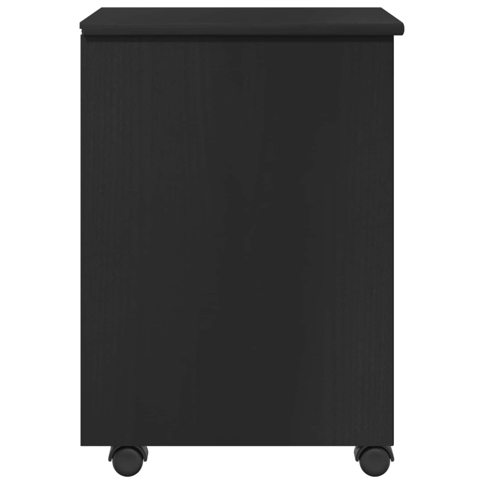 Rollschrank Schwarz 34 x 39 x 56 cm Massives Kiefernholz