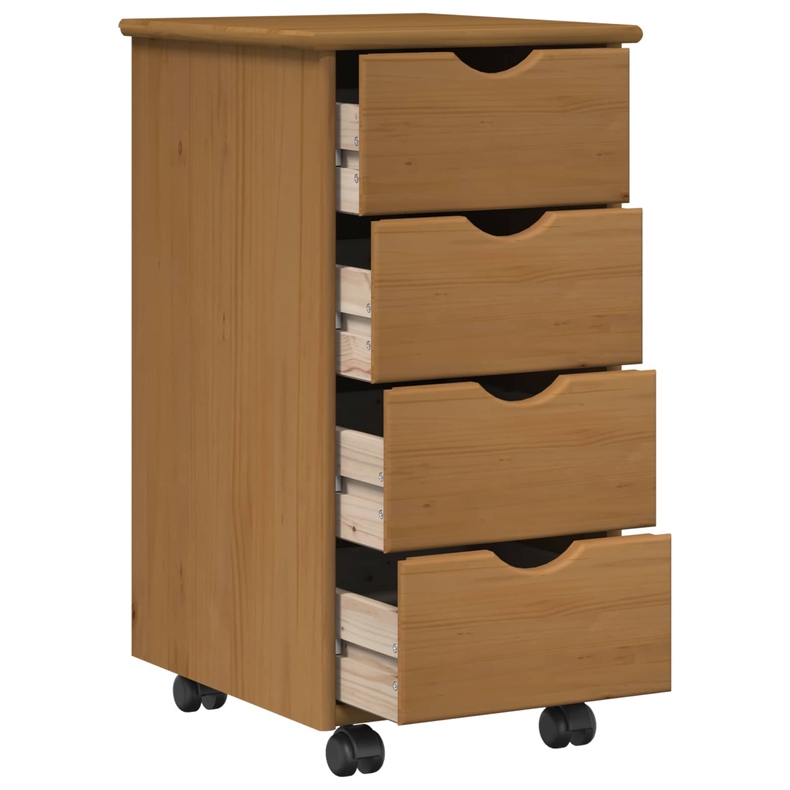Rollschrank Honigbraun 34 x 39 x 65,5 cm Massivholz Kiefer