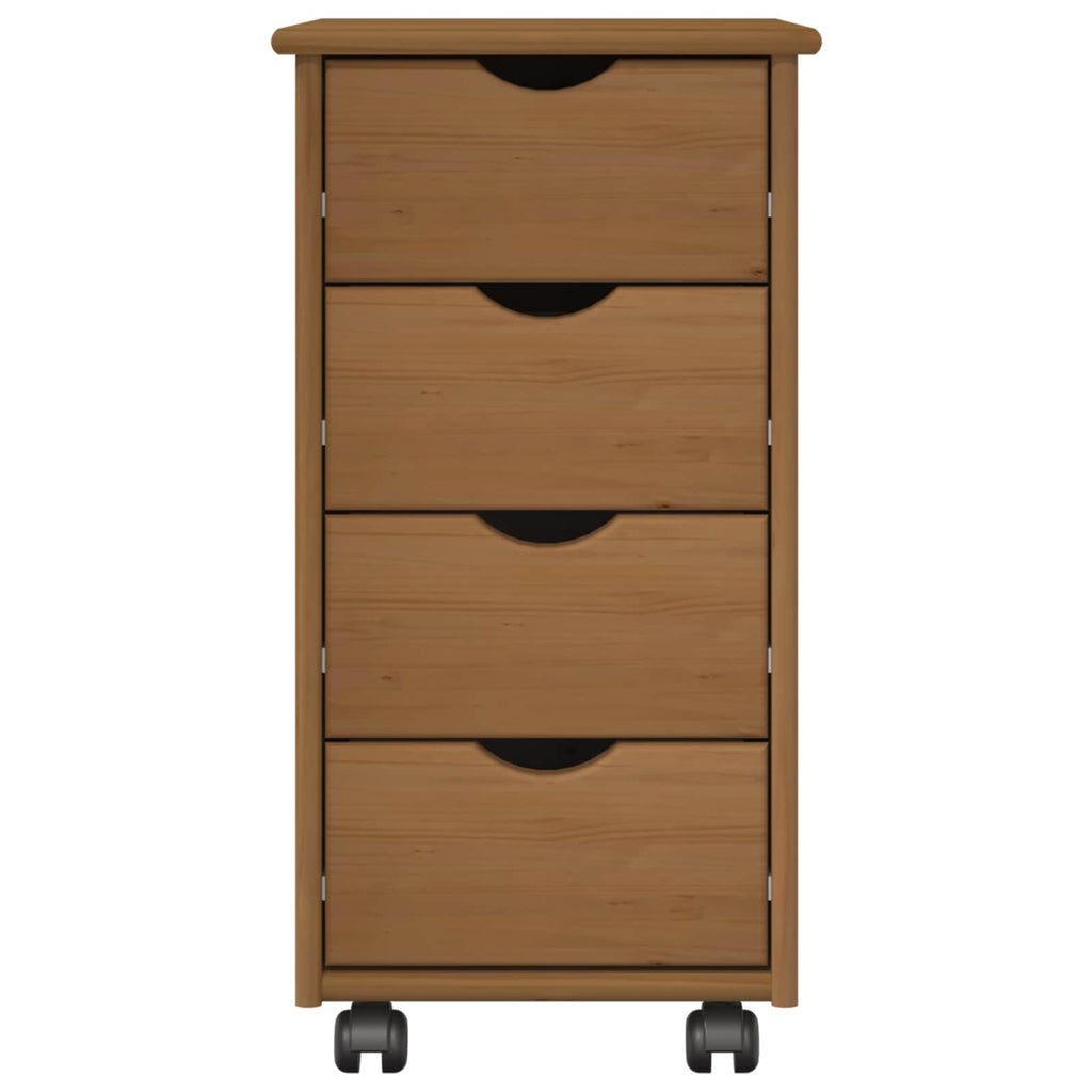 Rollschrank Honigbraun 34 x 39 x 65,5 cm Massivholz Kiefer
