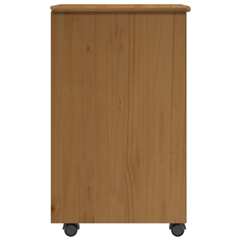 Rollschrank Honigbraun 34 x 39 x 65,5 cm Massivholz Kiefer