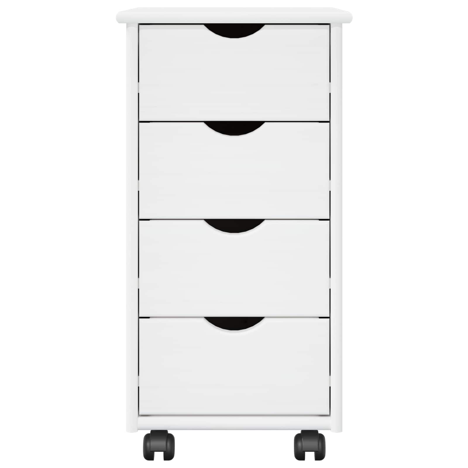 Rollschrank Mit Rad Weiß 34 x 39 x 65,5 cm Massivholz Kiefer