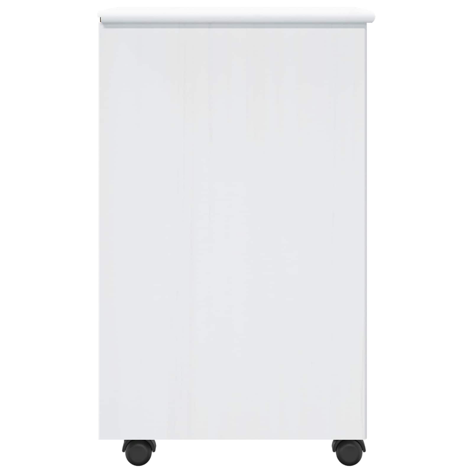 Rollschrank Mit Rad Weiß 34 x 39 x 65,5 cm Massivholz Kiefer