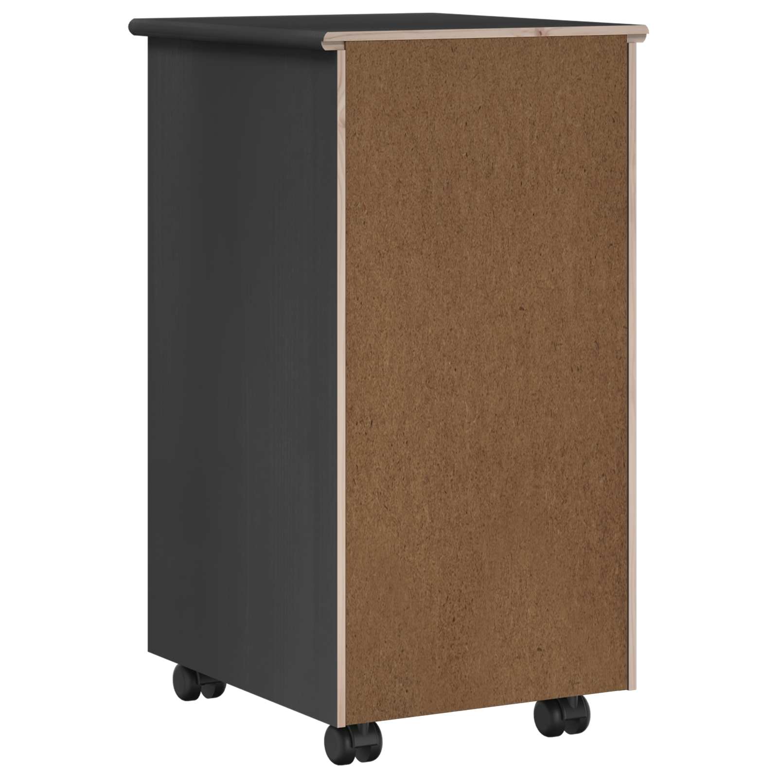 Rollschrank Mit Rad Grau 34 x 39 x 65,5 cm Massivholz Kiefer