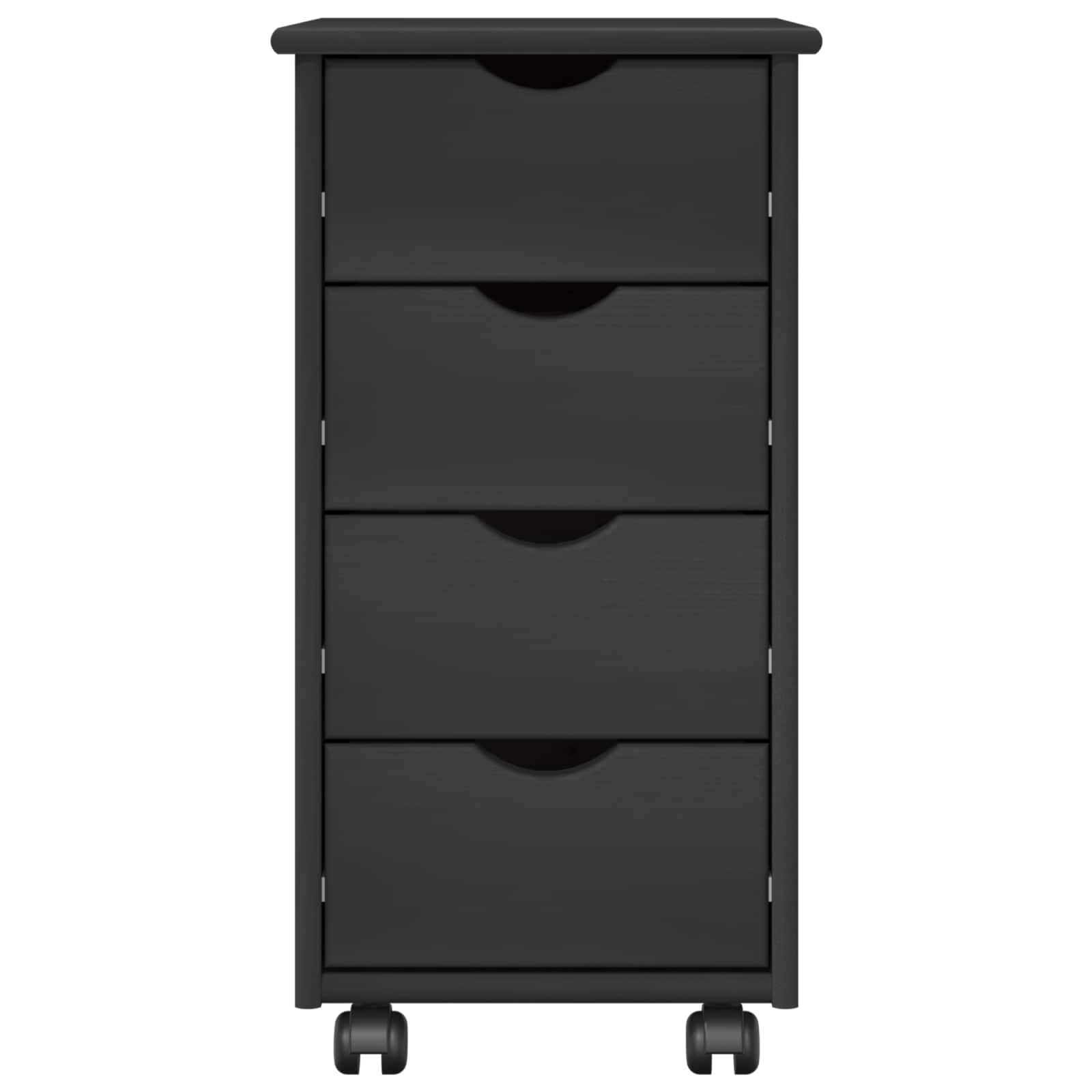 Rollschrank Mit Rad Grau 34 x 39 x 65,5 cm Massivholz Kiefer