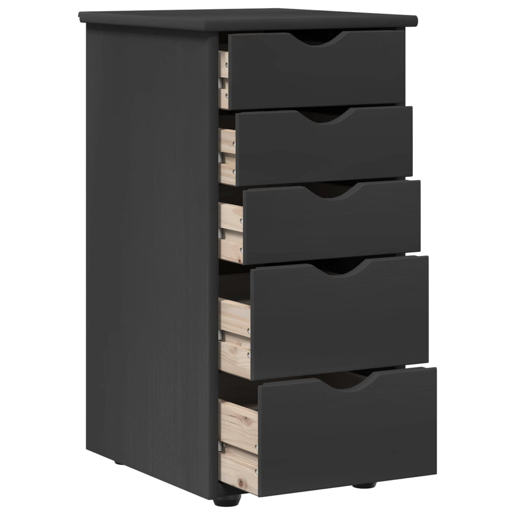 Schrank Grau 34 x 39 x 61,5 cm Massivholz Kiefer