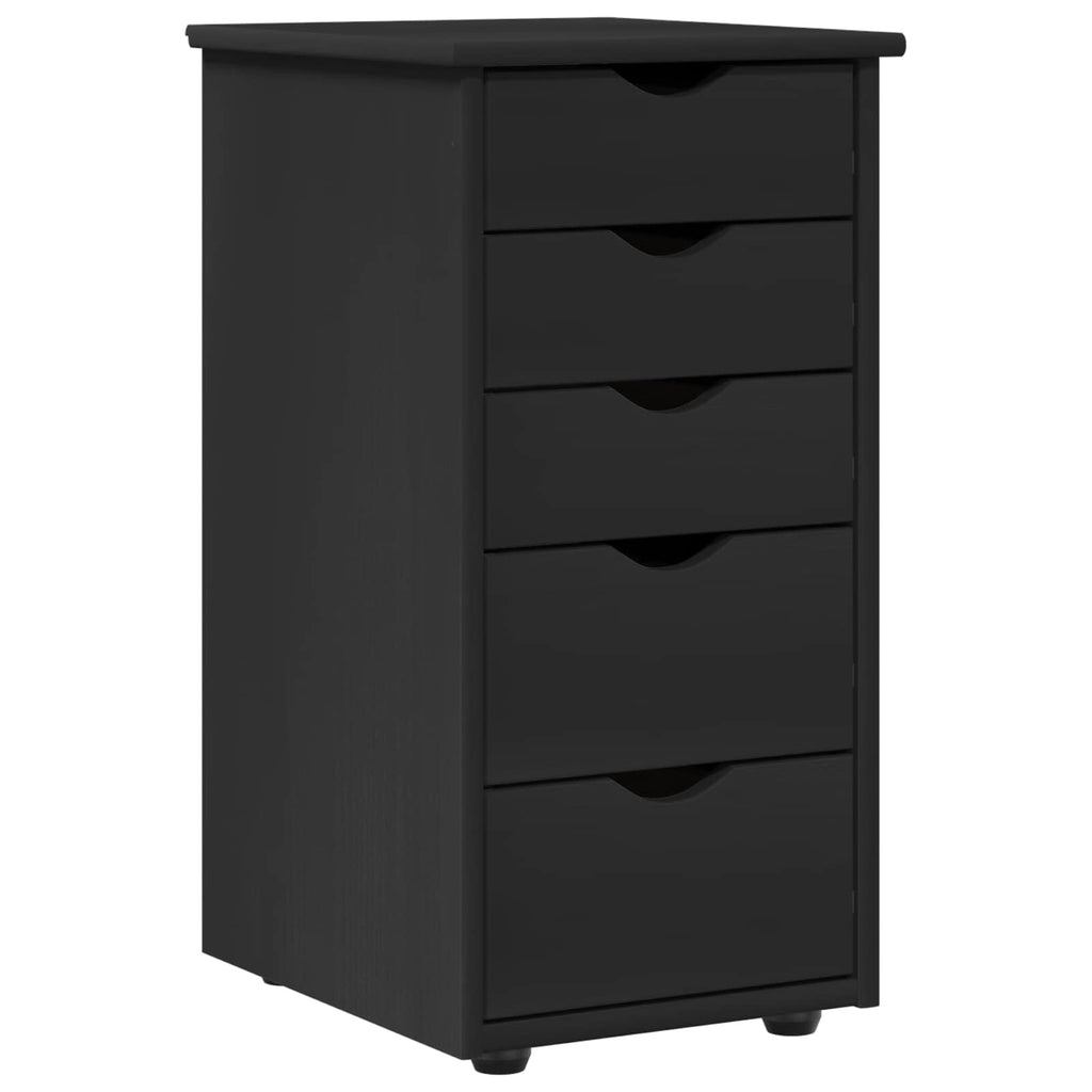 Schrank Schwarz 34 x 39 x 61,5 cm Massivholz Kiefer