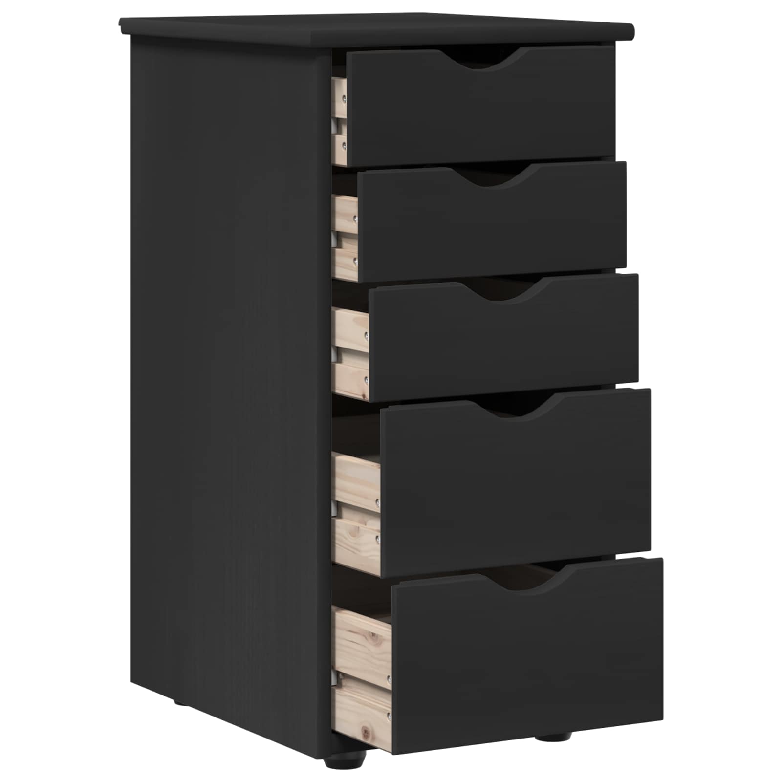 Schrank Schwarz 34 x 39 x 61,5 cm Massivholz Kiefer