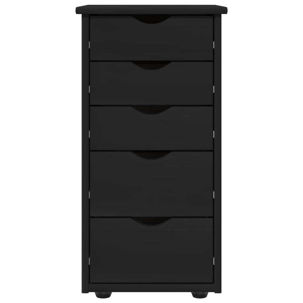 Schrank Schwarz 34 x 39 x 61,5 cm Massivholz Kiefer