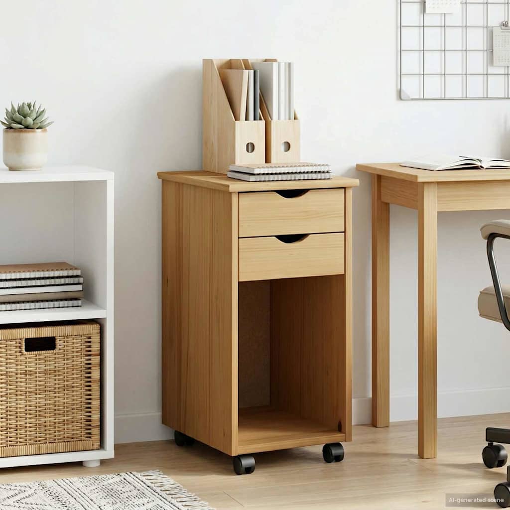 Rollschrank Honigbraun 34 x 39 x 65,5 cm Massives Kiefernholz
