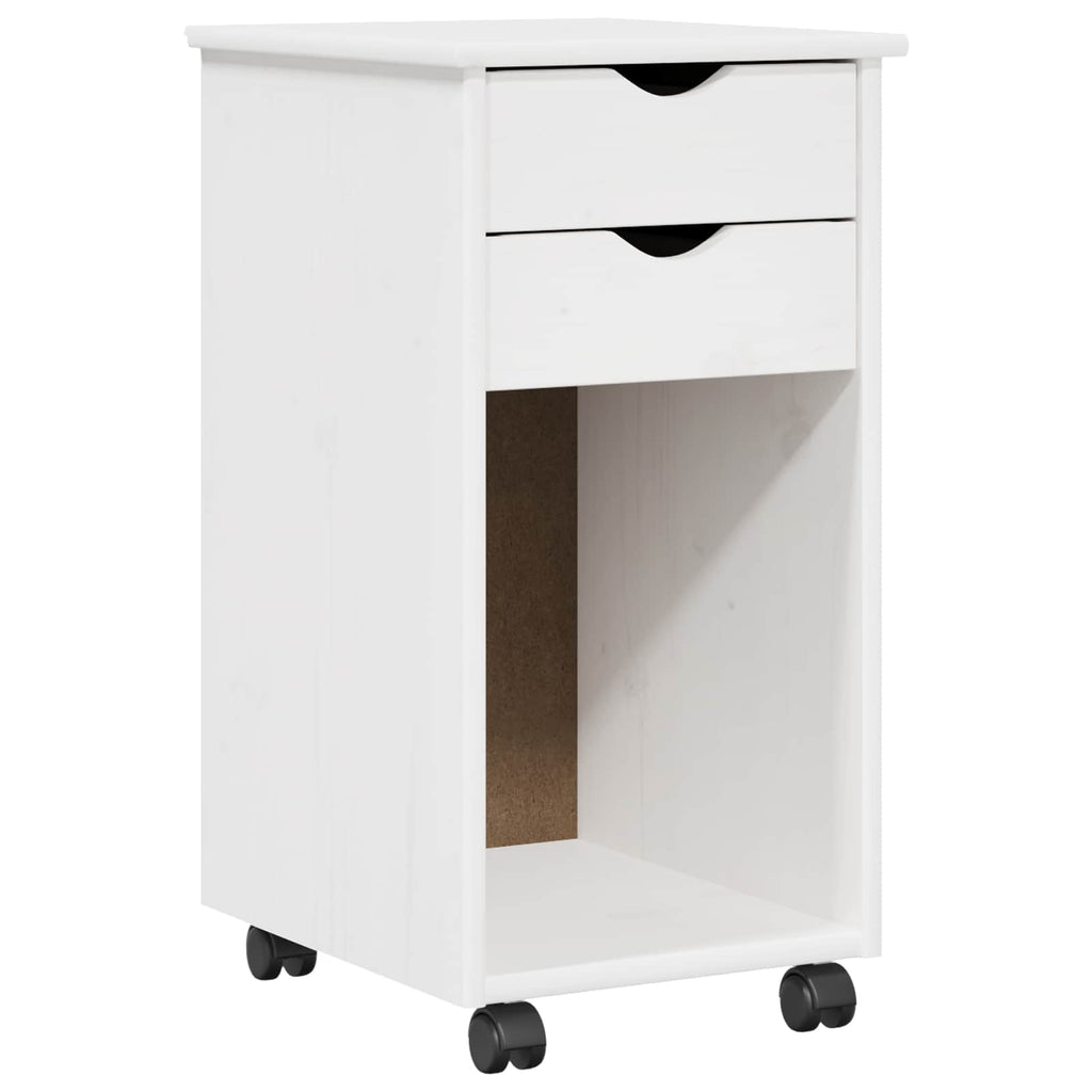 Rollschrank Weiß 34 x 39 x 65,5 cm Massives Kiefernholz