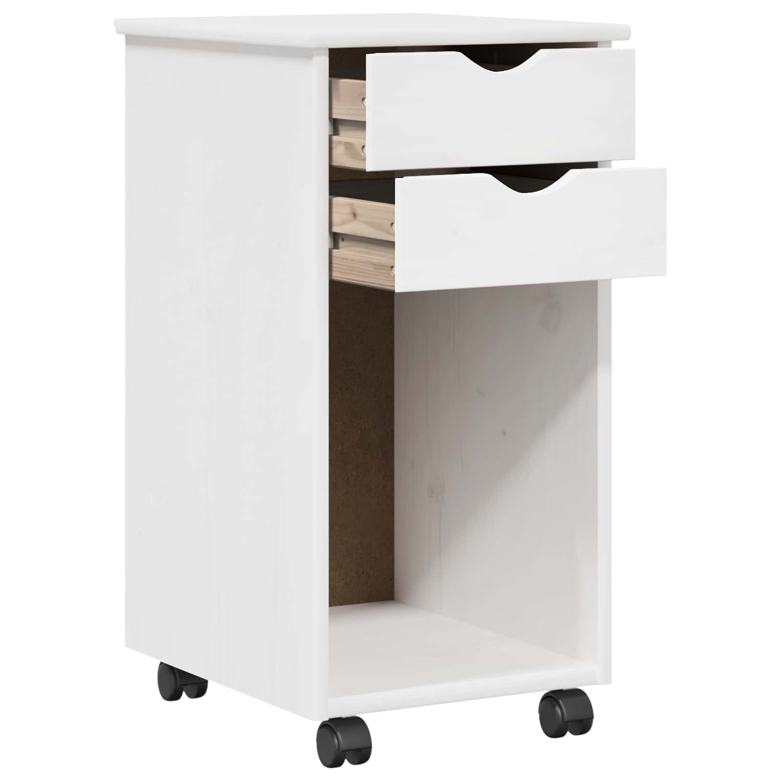 Rollschrank Weiß 34 x 39 x 65,5 cm Massives Kiefernholz