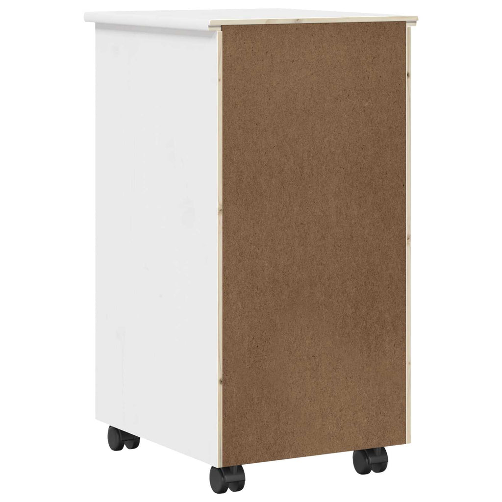 Rollschrank Weiß 34 x 39 x 65,5 cm Massives Kiefernholz