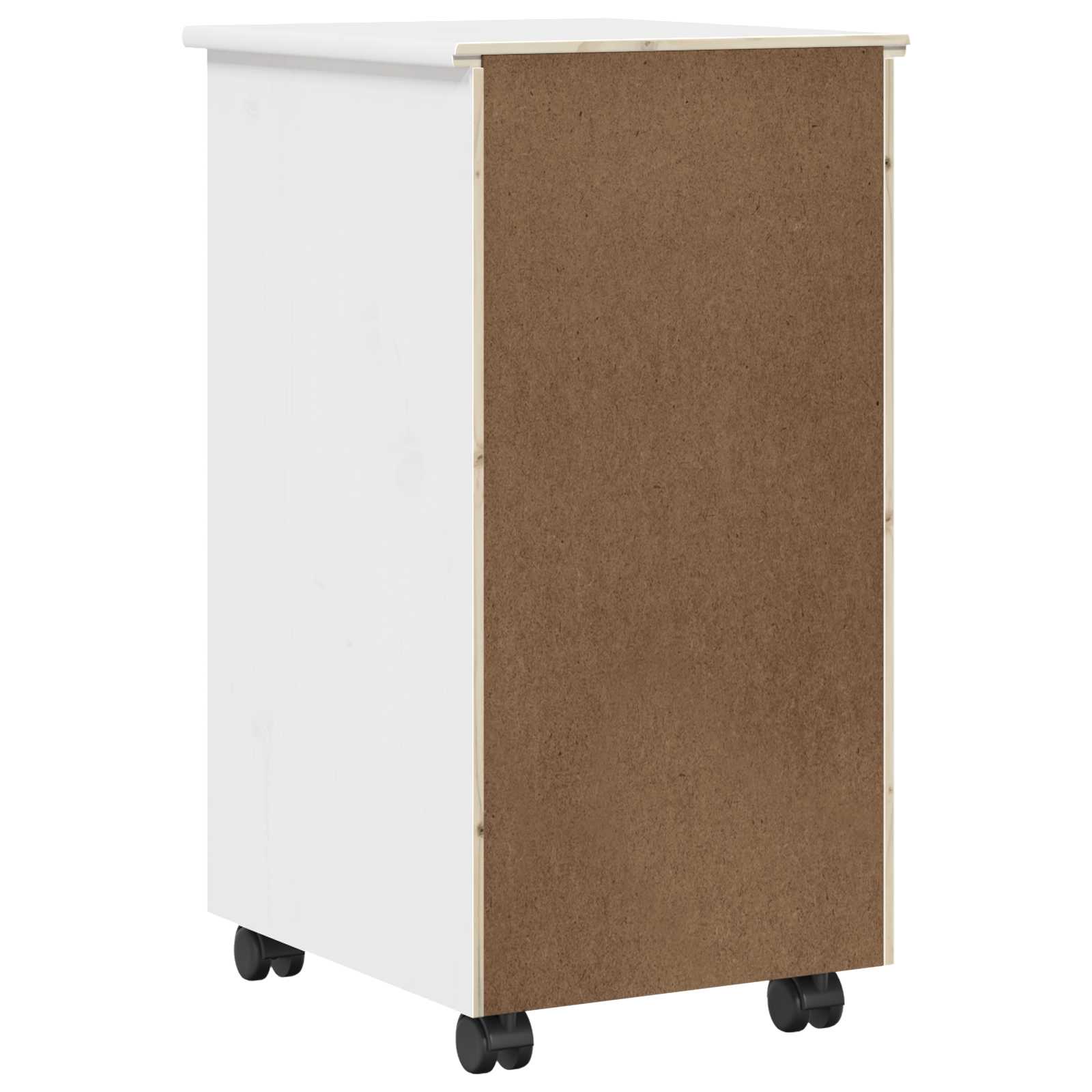 Rollschrank Weiß 34 x 39 x 65,5 cm Massives Kiefernholz