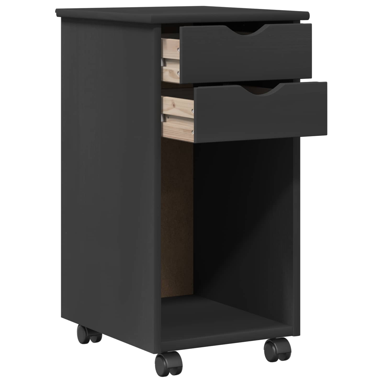 Rollschrank Grau 34 x 39 x 65,5 cm Massives Kiefernholz