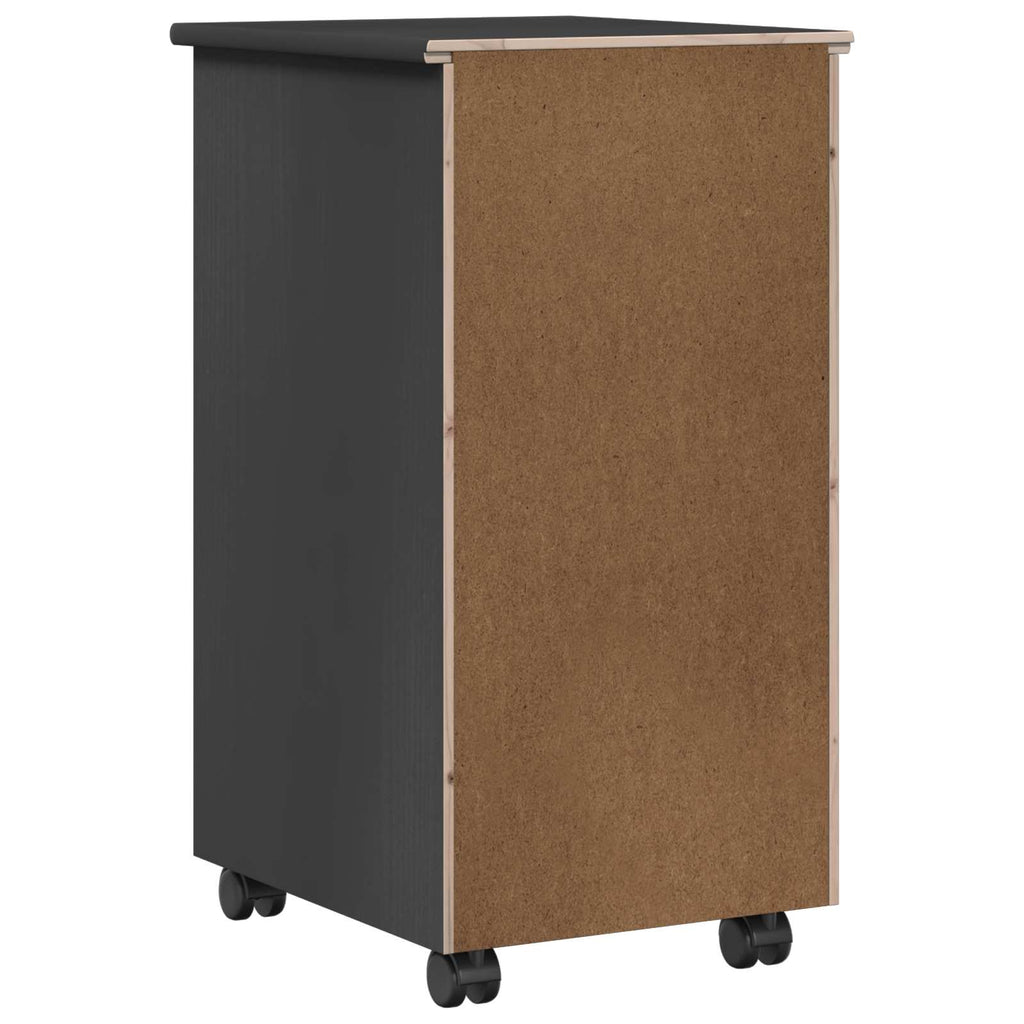 Rollschrank Grau 34 x 39 x 65,5 cm Massives Kiefernholz