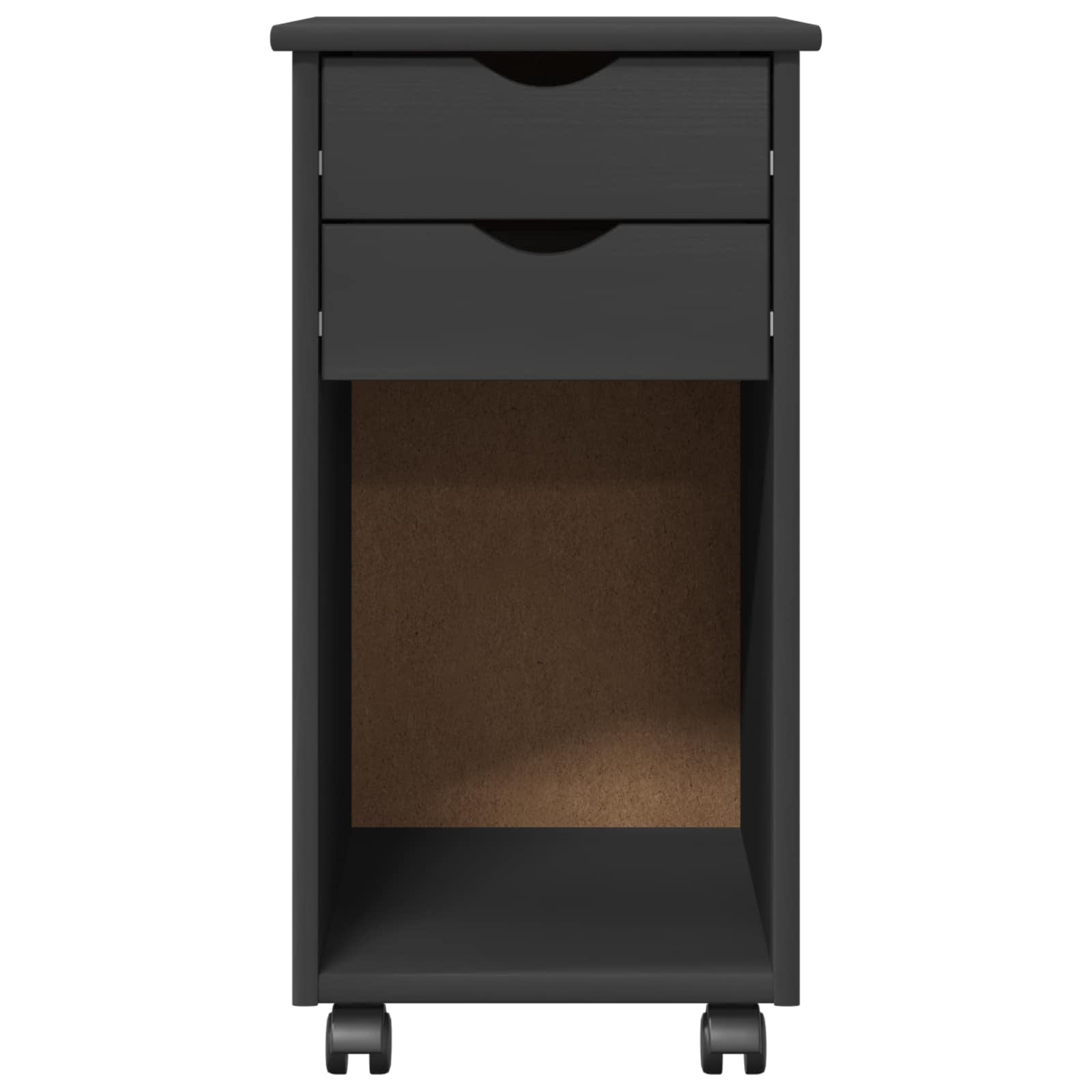 Rollschrank Grau 34 x 39 x 65,5 cm Massives Kiefernholz