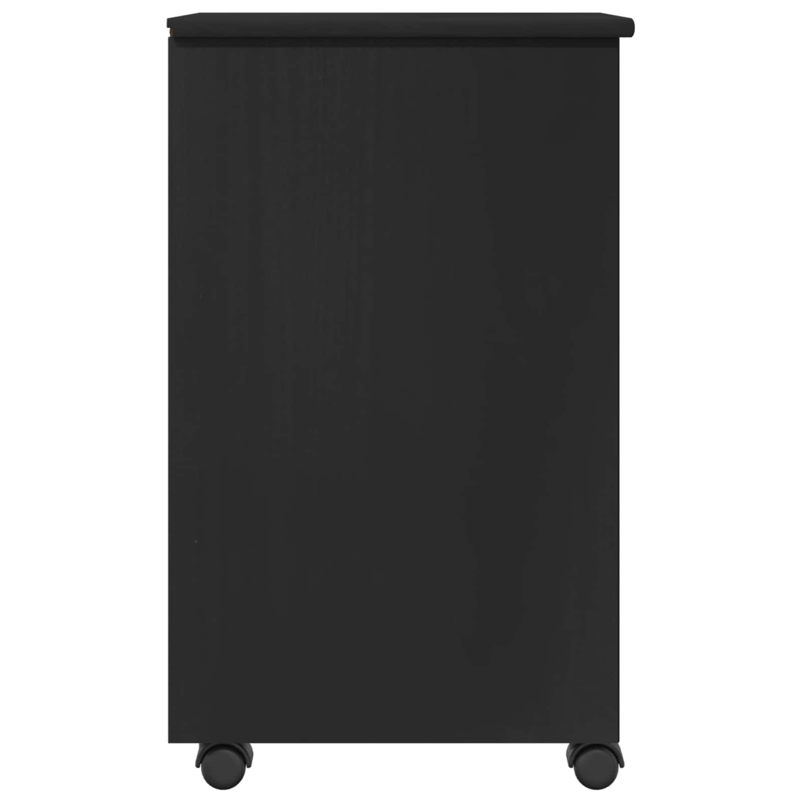 Rollschrank Schwarz 34 x 39 x 65,5 cm Massives Kiefernholz