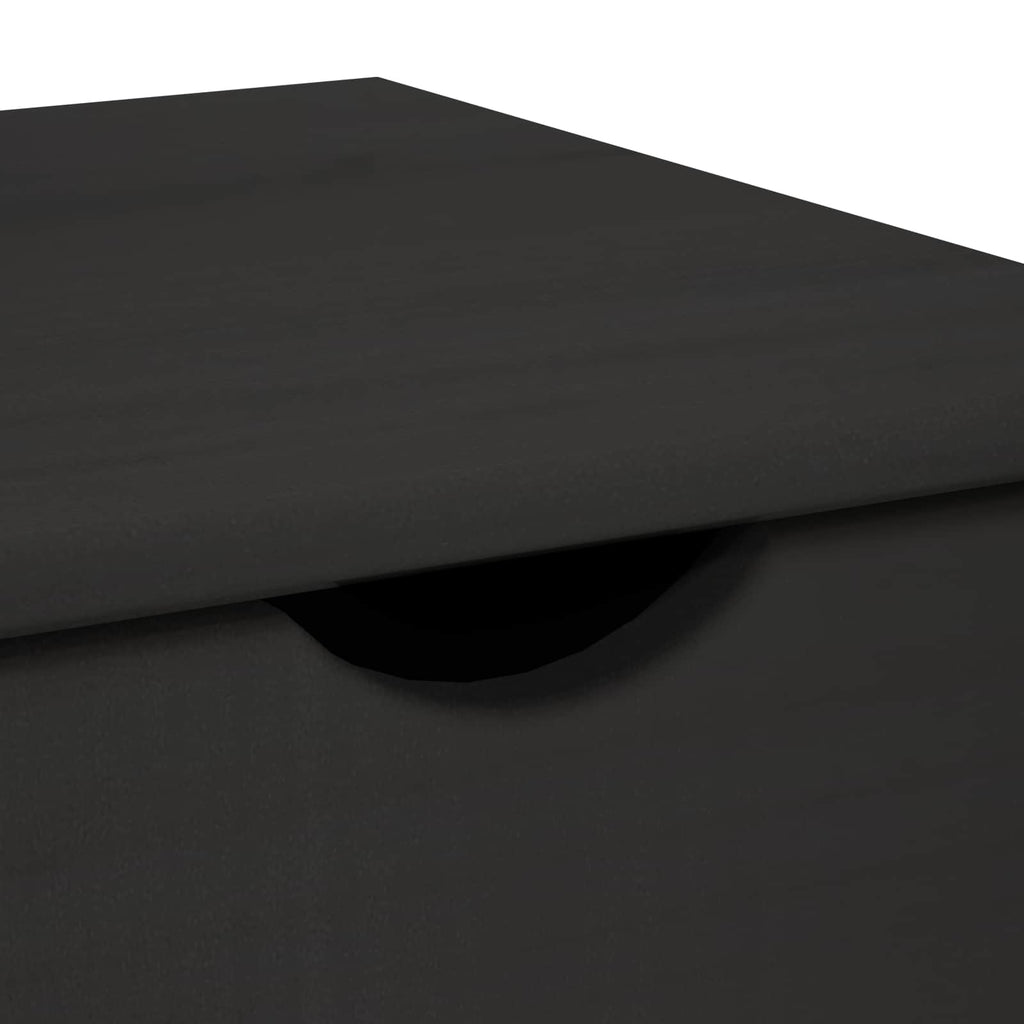 Rollschrank Mit Rad Schwarz 34 x 39 x 65,5 cm Massivholz Kiefer