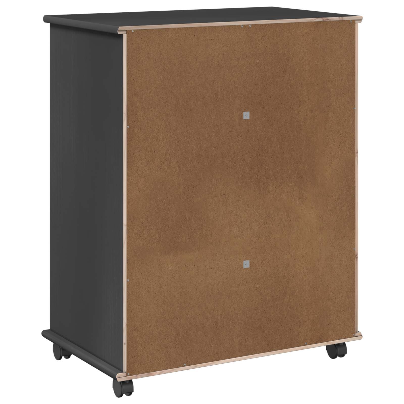 Rollschrank Mit Rad Grau 63,5 x 39 x 79 cm Massivholz Kiefer