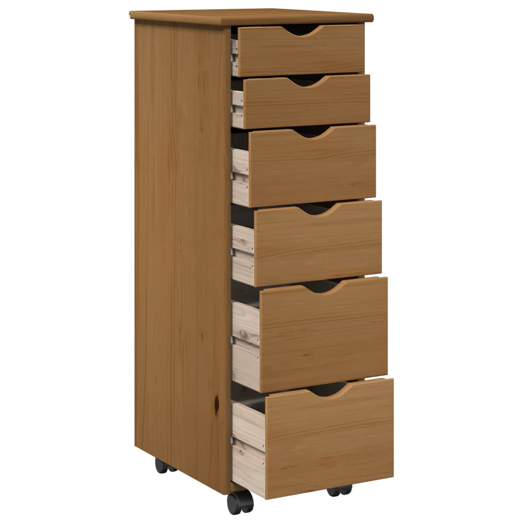 Rollschrank Honigbraun 34 x 39 x 93,5 cm Massivholz Kiefer