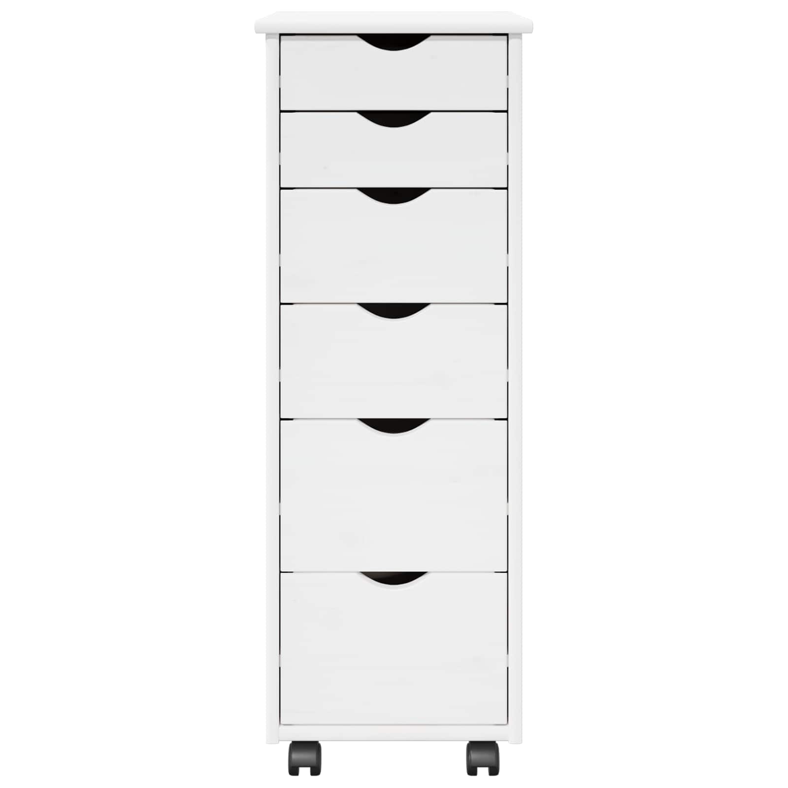 Rollschrank Mit Rad Weiß 34 x 39 x 93,5 cm Massivholz Kiefer