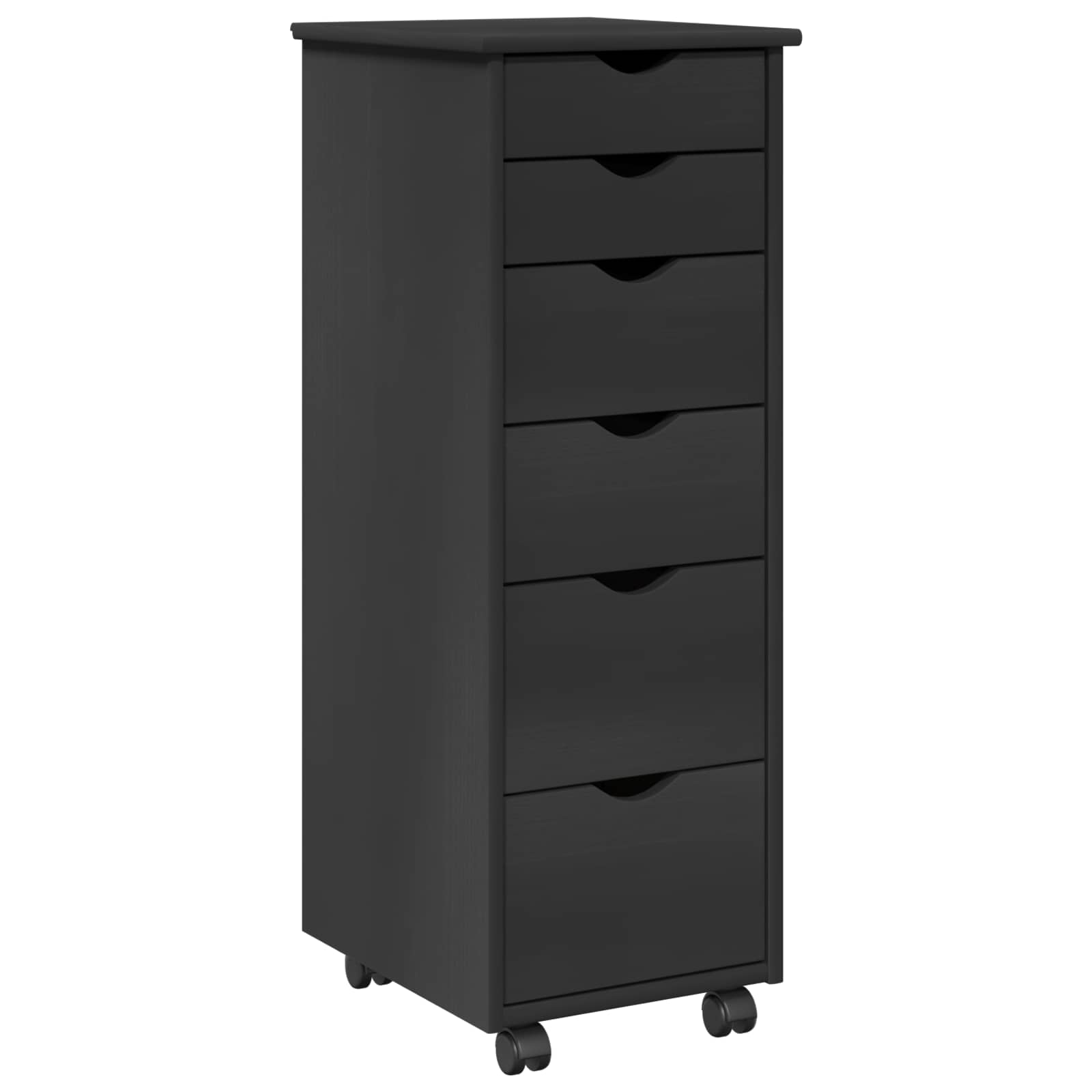 Rollschrank Mit Rad Grau 34 x 39 x 93,5 cm Massivholz Kiefer