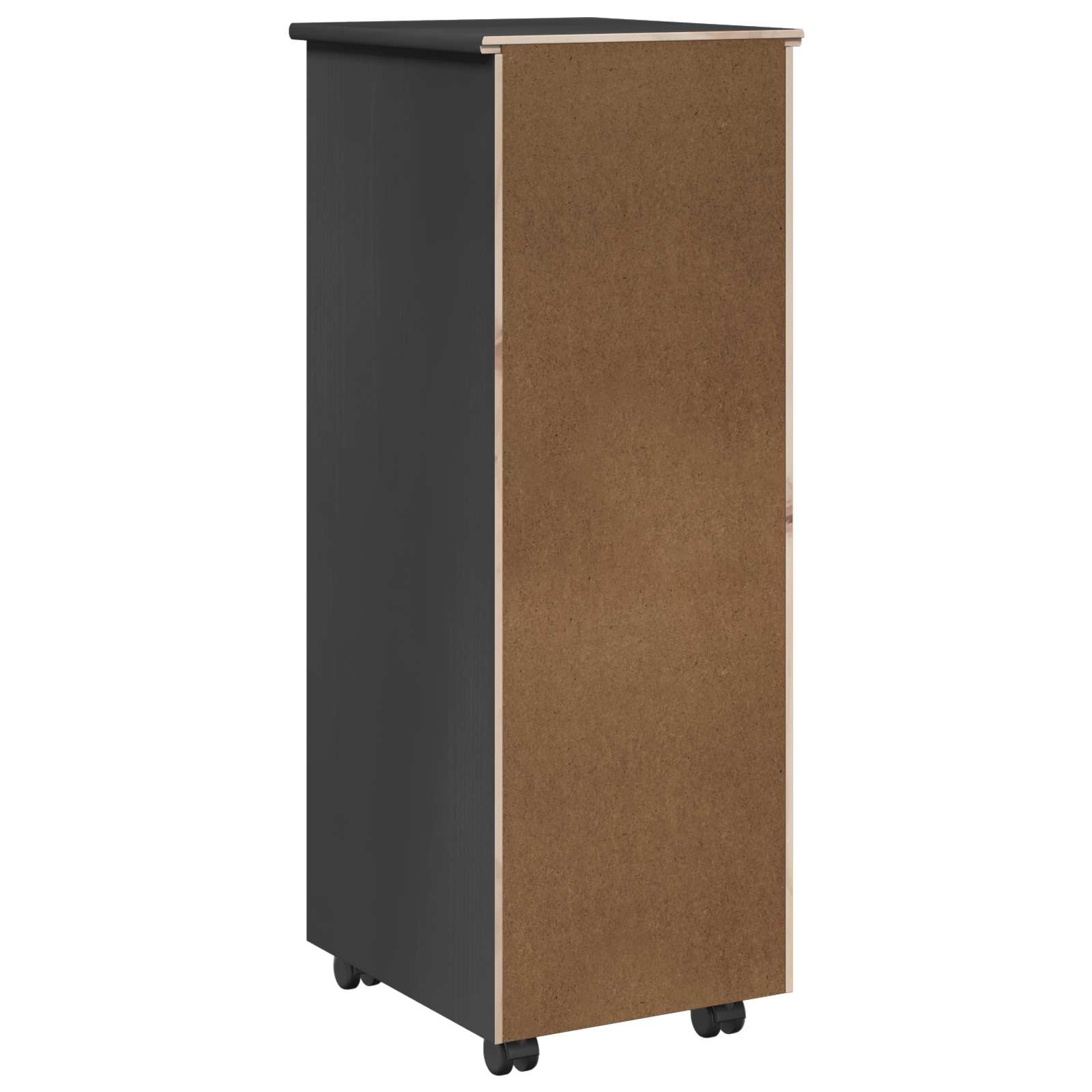 Rollschrank Mit Rad Grau 34 x 39 x 93,5 cm Massivholz Kiefer