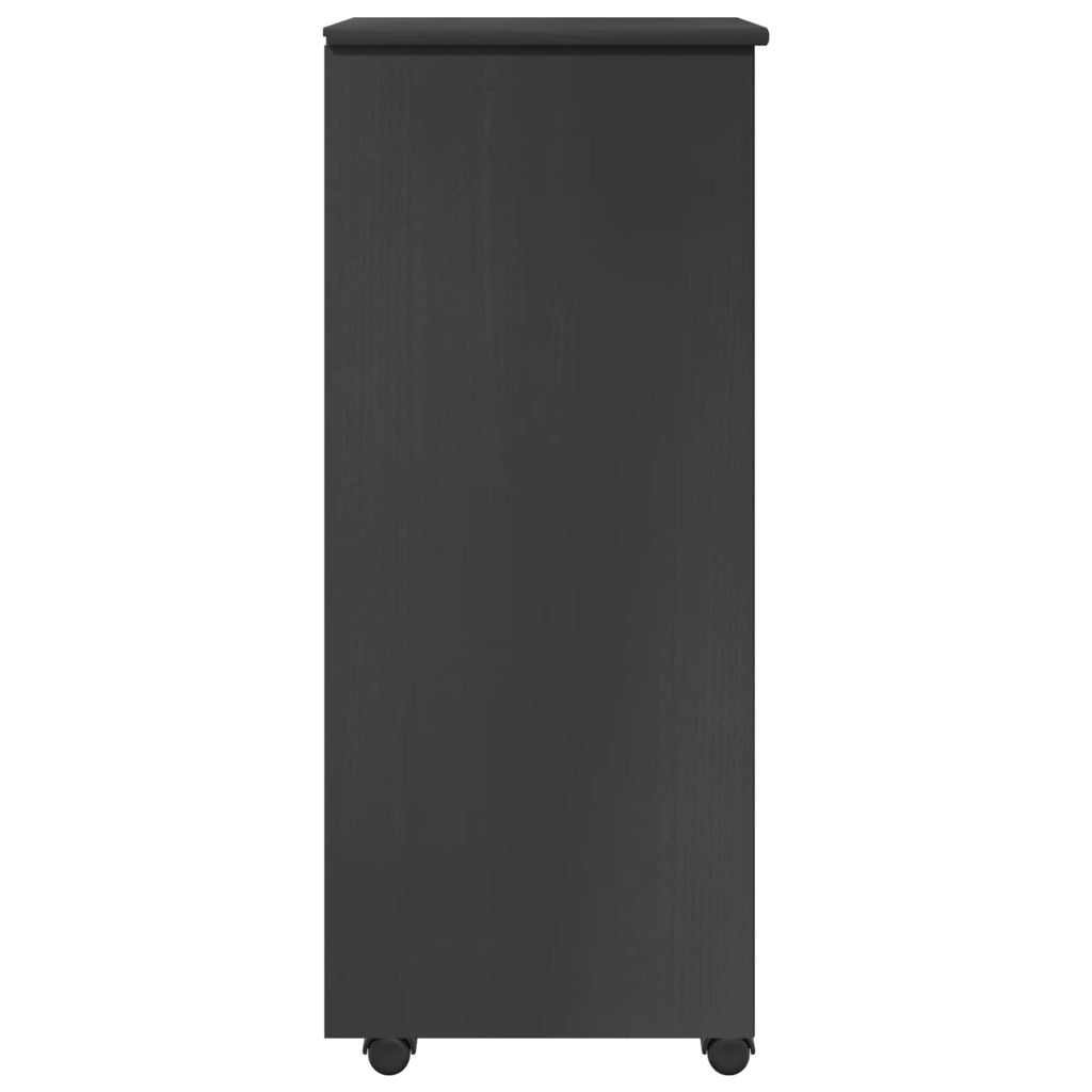Rollschrank Mit Rad Grau 34 x 39 x 93,5 cm Massivholz Kiefer