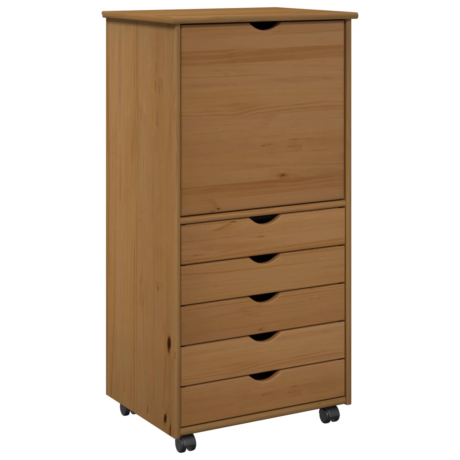 Rollschrank Honigbraun 53 x 39 x 103 cm Massivholz Kiefer