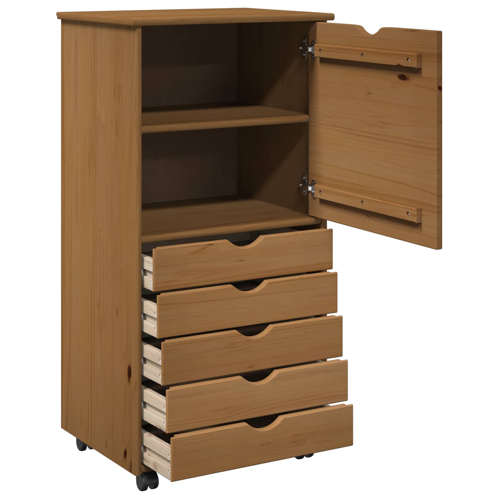 Rollschrank Honigbraun 53 x 39 x 103 cm Massivholz Kiefer